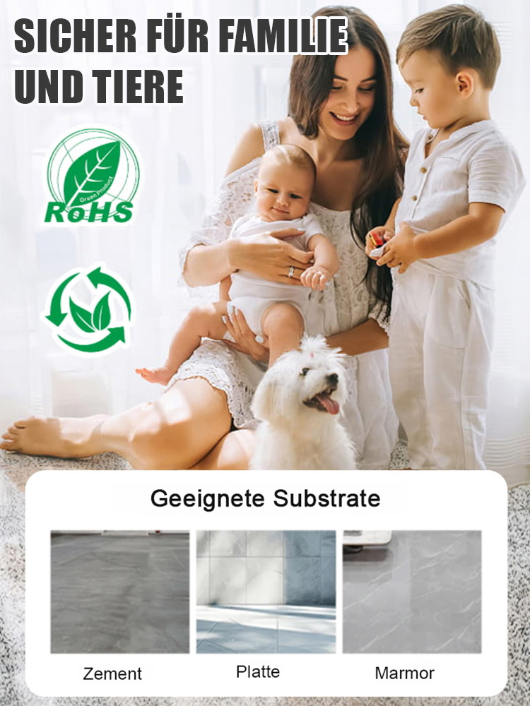 Ein Eimer reicht aus, um 100 Quadratmeter abzudecken ✨ Innerhalb von 2 Stunden nach dem Auftragen vollständig trocken ✨ Kann auch auf staubigen und sandigen Böden verwendet werden, mit einer Wirkung, die der von glatten Fliesen entspricht ✨