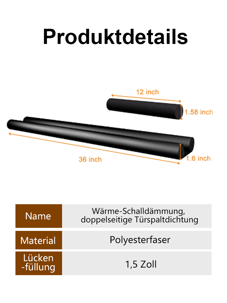 Doppelwirkungs-Dichtungsband für Türunterkante🌟 Entwickelt von Ingenieuren der Technischen Universität Berlin🌟 Erhöht die Raumtemperatur angenehm um 5–10 °C🌟 Kleber- und bohrfrei, dämpft Schritt- und Gesprächslärm effektiv