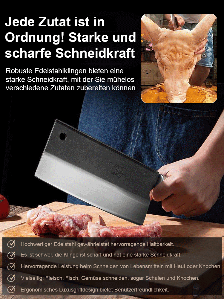 Solinger Schmiedemesserfamilie🌟Jahrhunderte alte geschmiedete Kugellagerstahlmesser🌟Verwendet Kugellagerstahl-Schmiedetechnologie🌟Jedes Messer durchläuft 63 präzise Schmiedeprozesse🌟Nach 10.000 Schnitten bleibt es scharf🌟