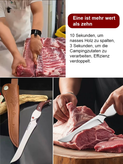 Solinger Messer🌟Eine Klinge aus Solingen, die 50 Jahre hält und nicht bricht🌟Jede Klinge wird 72 Mal geschmiedet🌟Schneidet 10.000 Mal durch Knochen und Fleisch ohne zu reißen🌟