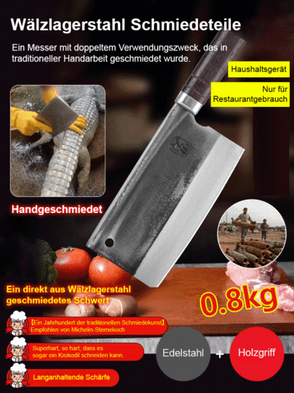 Solinger Schmiedemesserfamilie🌟Jahrhunderte alte geschmiedete Kugellagerstahlmesser🌟Verwendet Kugellagerstahl-Schmiedetechnologie🌟Jedes Messer durchläuft 63 präzise Schmiedeprozesse🌟Nach 10.000 Schnitten bleibt es scharf🌟