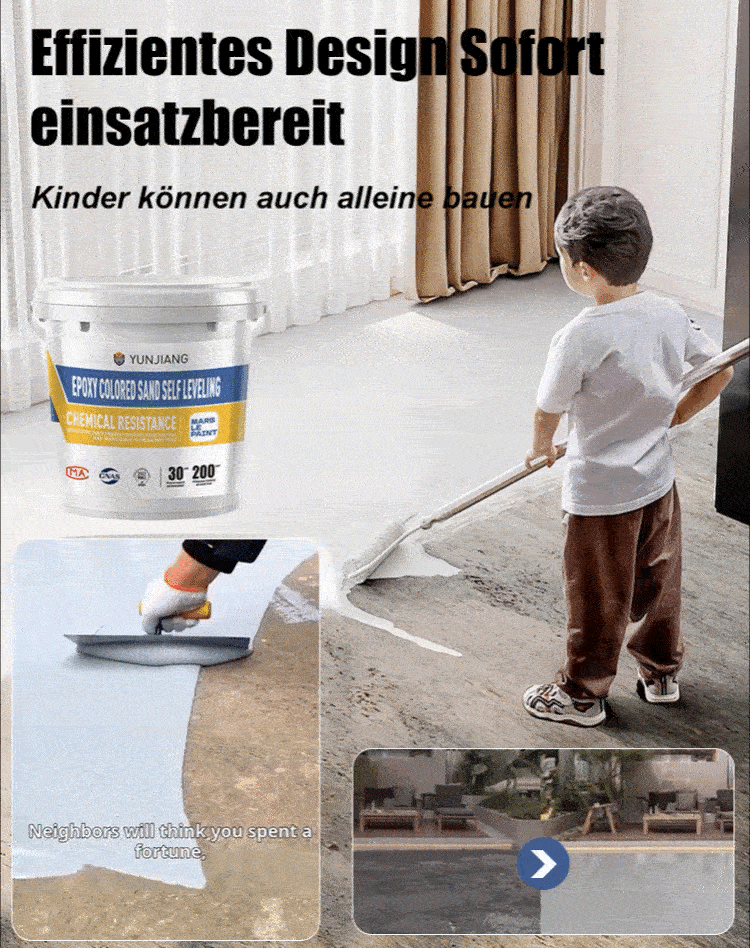 kältebeständig und frostschutz🌟hat es den gleichen Effekt wie glatte Fliesen 🌟 Vollständig trocken innerhalb von zwei Stunden nach dem Auftragen. Umweltfreundlich, ungiftig und geruchlos 🌟 Kann sogar auf staubigen und sandigen Böden verwendet werden 🌟