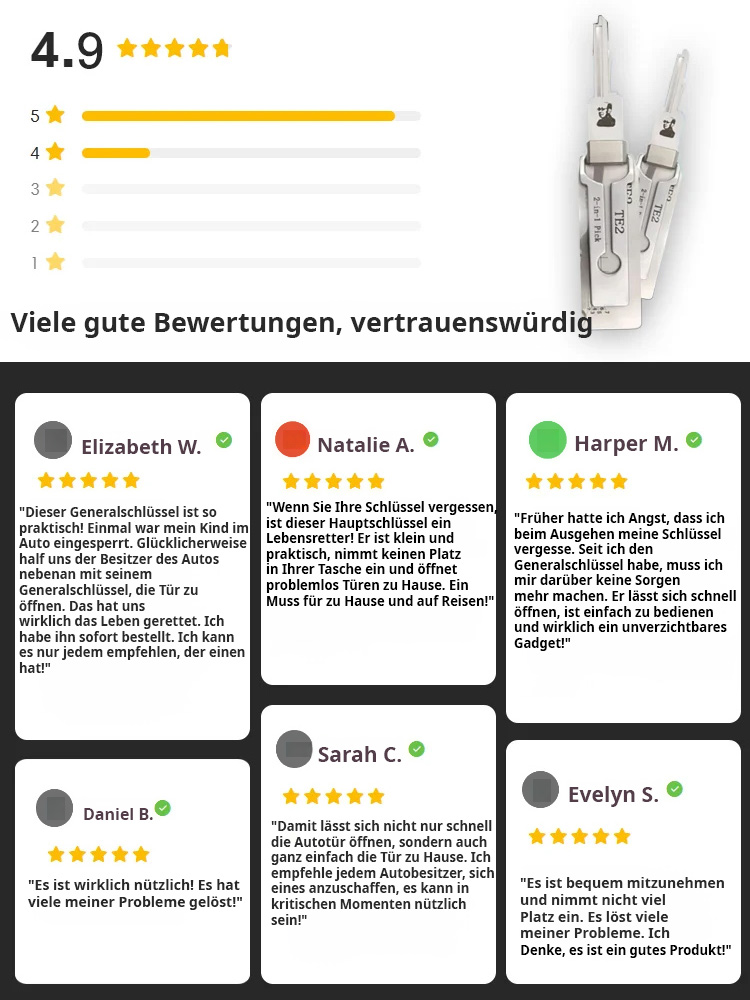 Schneller als ein Schlüssel, kann jedes Türschloss in 3 Sekunden öffnen 🌟 Kann auch den Inhalt des Schlosszylinders auslesen und einen Schlüssel kopieren 🌟