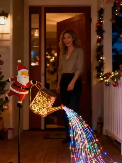 Solarbetriebene Weihnachtsmann-Gartenrasenleuchte🌟Licht fließt wie Wasser aus der Kanne ein magischer Blickfang🌟Solarbetrieben ohne Kabel lädt tagsüberleuchtet nachts hell🌟50% Rabatt Aktion