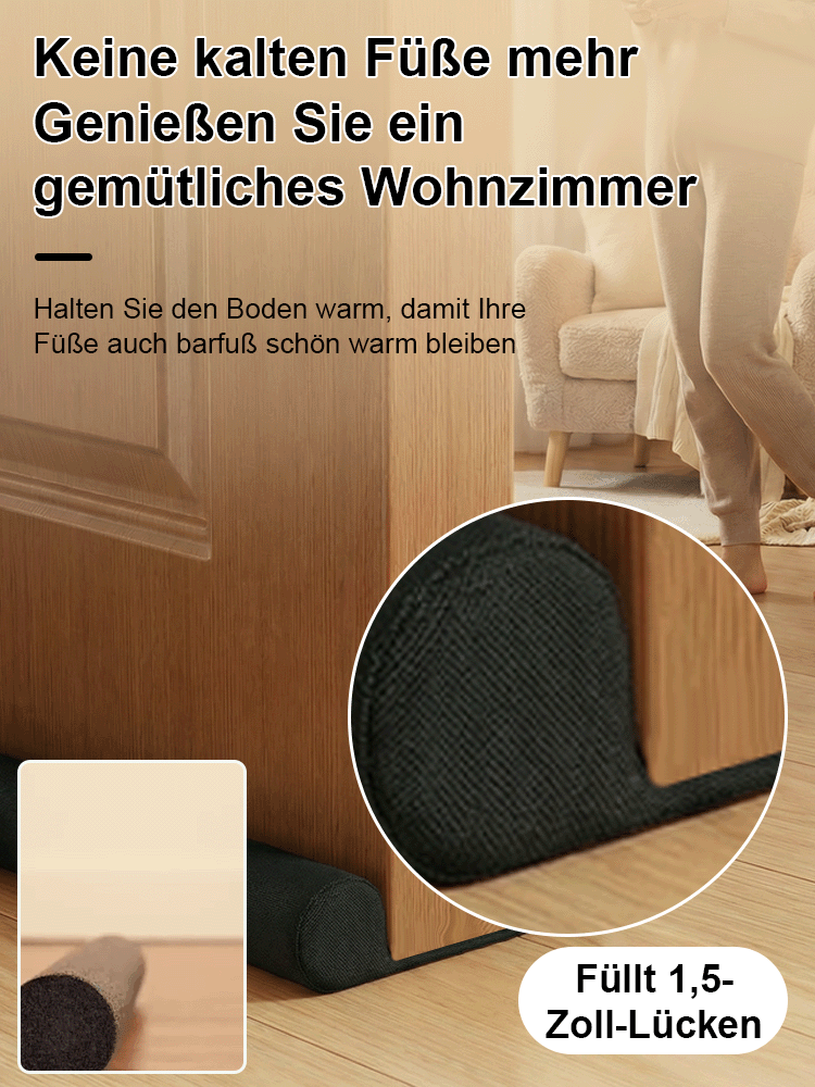 Doppelwirkungs-Dichtungsband für Türunterkante🌟 Entwickelt von Ingenieuren der Technischen Universität Berlin🌟 Erhöht die Raumtemperatur angenehm um 5–10 °C🌟 Kleber- und bohrfrei, dämpft Schritt- und Gesprächslärm effektiv