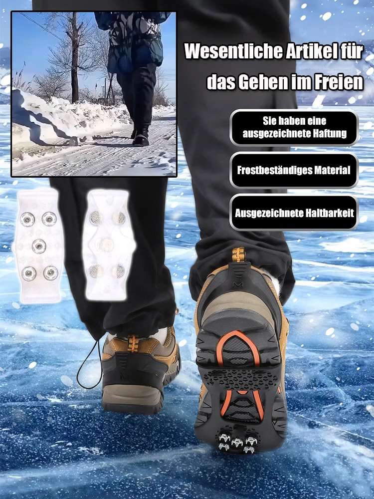 Außenschneerutschfeste Schneegreifer für Schuhe🌟Nur 1 Sekunde – Ihre Schuhe werden sofort zu professionellen Wanderstiefeln🌟Aus hochdichtem Manganstahllegierung gefertigt, nutzbar bis zu 50 Jahre lang🌟