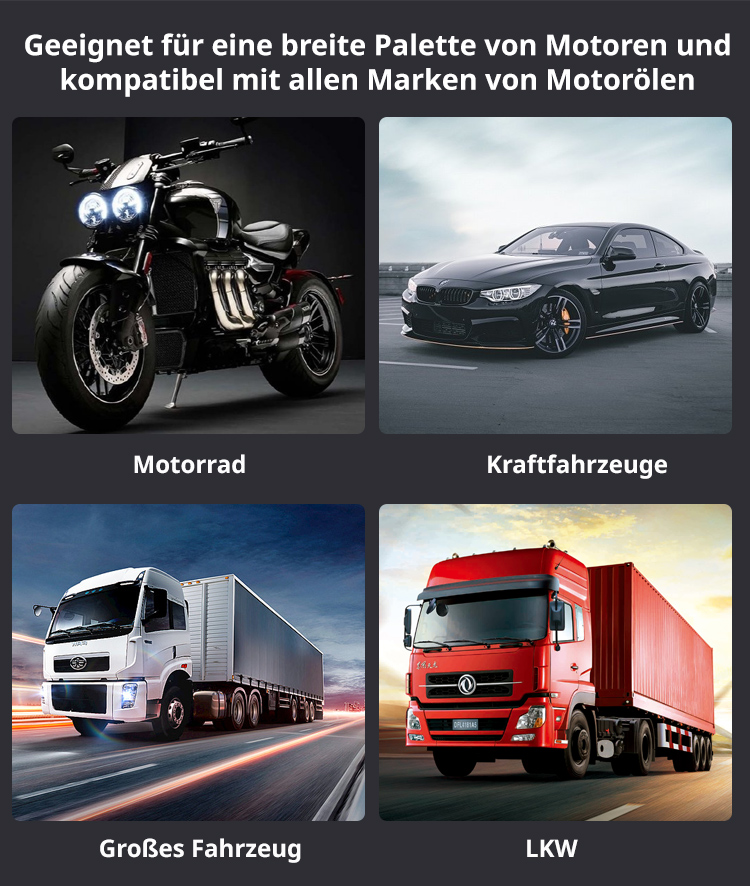 Verwendung für 1 Monat kann die Lebensdauer des Motors um 20 Jahre verlängern ✨ Bei einer Fahrleistung von 100.000 Kilometern können jährlich mehr als 2.000 Euro Kraftstoffkosten eingespart werden ✨ Nach der Anwendung reduziert sich das Motorgeräusch um 2