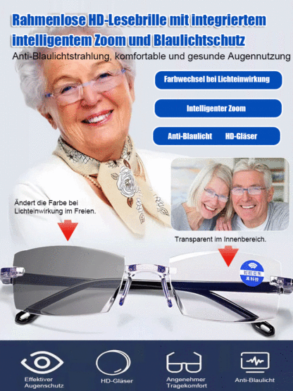 Kann bis zu 50 Jahre lang getragen werden ✨ Die Dioptrienzahl der Brille passt sich automatisch zwischen 100 und 700 an Ihre Sehbedürfnisse an ✨ Blockiert 99,9 % des Blaulichts ✨