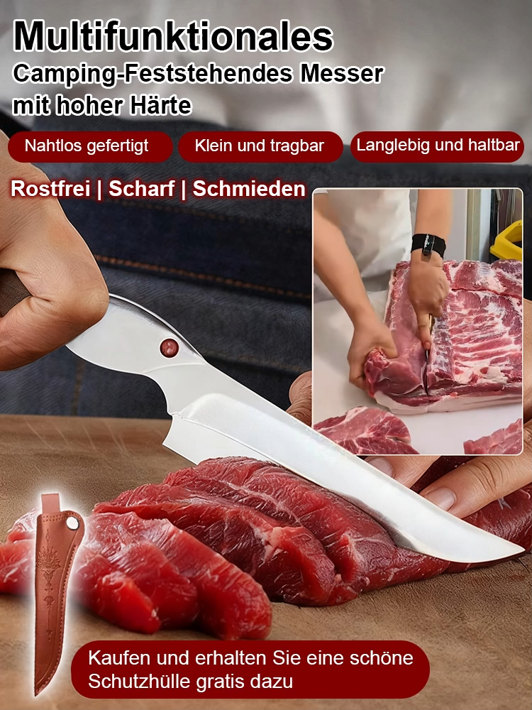 Solinger Messer🌟Eine Klinge aus Solingen, die 50 Jahre hält und nicht bricht🌟Jede Klinge wird 72 Mal geschmiedet🌟Schneidet 10.000 Mal durch Knochen und Fleisch ohne zu reißen🌟