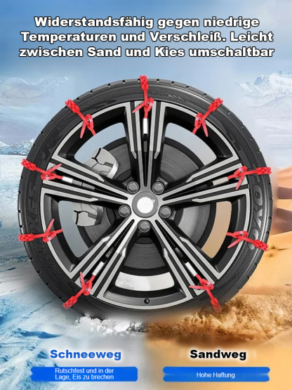 Selbstverriegelnder Antirutschverschluss für Autoreifen🌟Schnellmontage in nur 3 Sekunden – ohne Heber und ohne weitere professionelle Werkzeuge🌟Bei -50 °C behält es Flexibilität, Lebensdauer bis zu 20 Jahre🌟