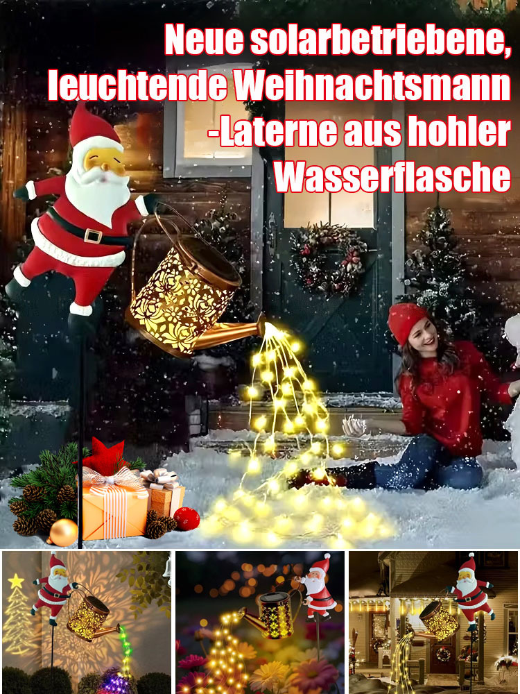 Solarbetriebene Weihnachtsmann-Gartenrasenleuchte🌟Licht fließt wie Wasser aus der Kanne ein magischer Blickfang🌟Solarbetrieben ohne Kabel lädt tagsüberleuchtet nachts hell🌟50% Rabatt Aktion