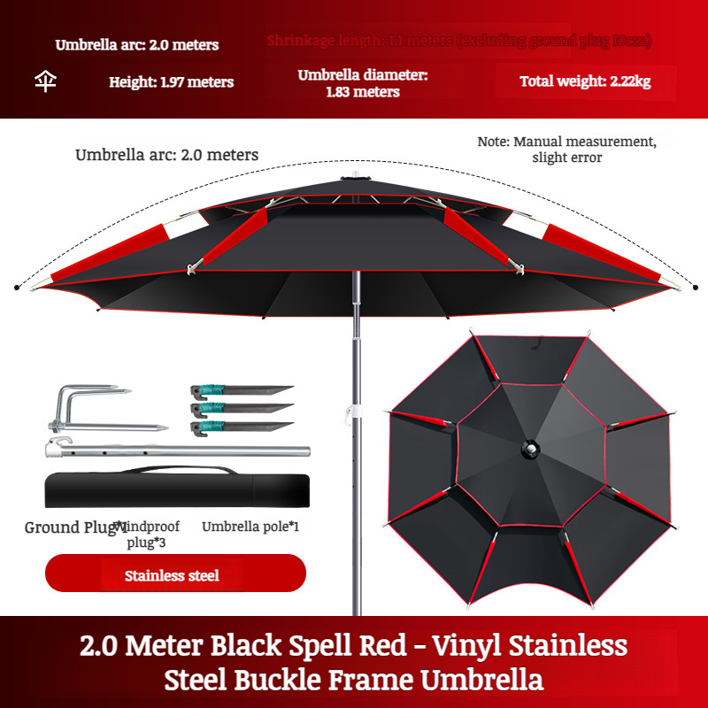Fish Umbrella Folding Umbrella Rain Umbrella Fishing Umbrella Windproof Plug Windproof Solid Camping