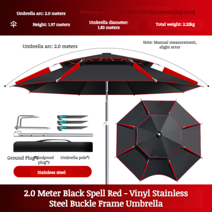 Fish Umbrella Folding Umbrella Rain Umbrella Fishing Umbrella Windproof Plug Windproof Solid Camping