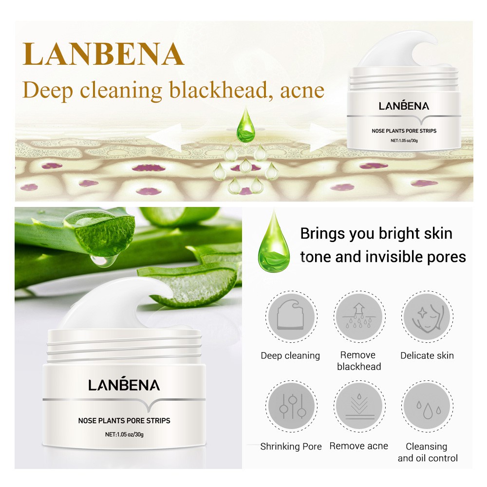 LANBENA Nose Plants Pore Strips (60 Pcs)-GLUTIONE