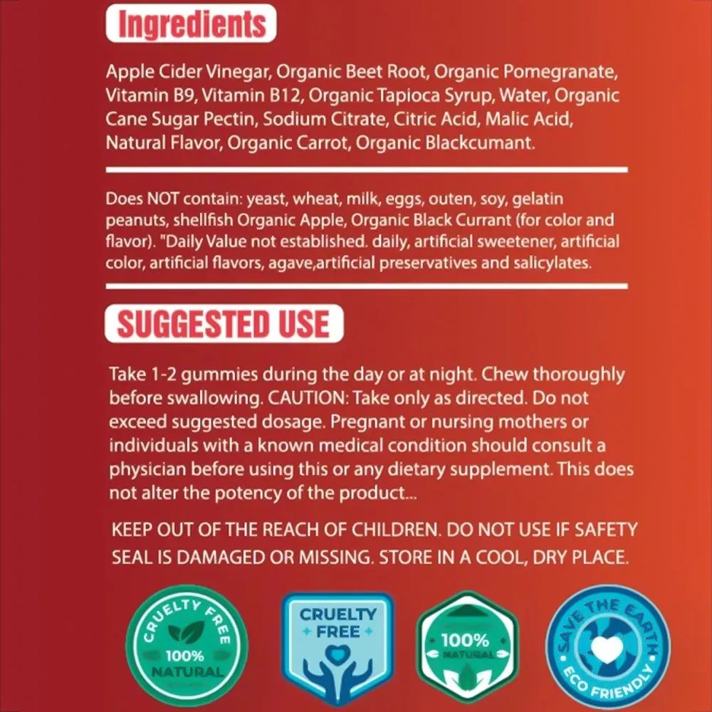 100% Pure Vegan Apple Cider Vinegar Gummies【⚡Buy 2 Get 1 Free- Limited Time Sale 🔥】-GLUTIONE