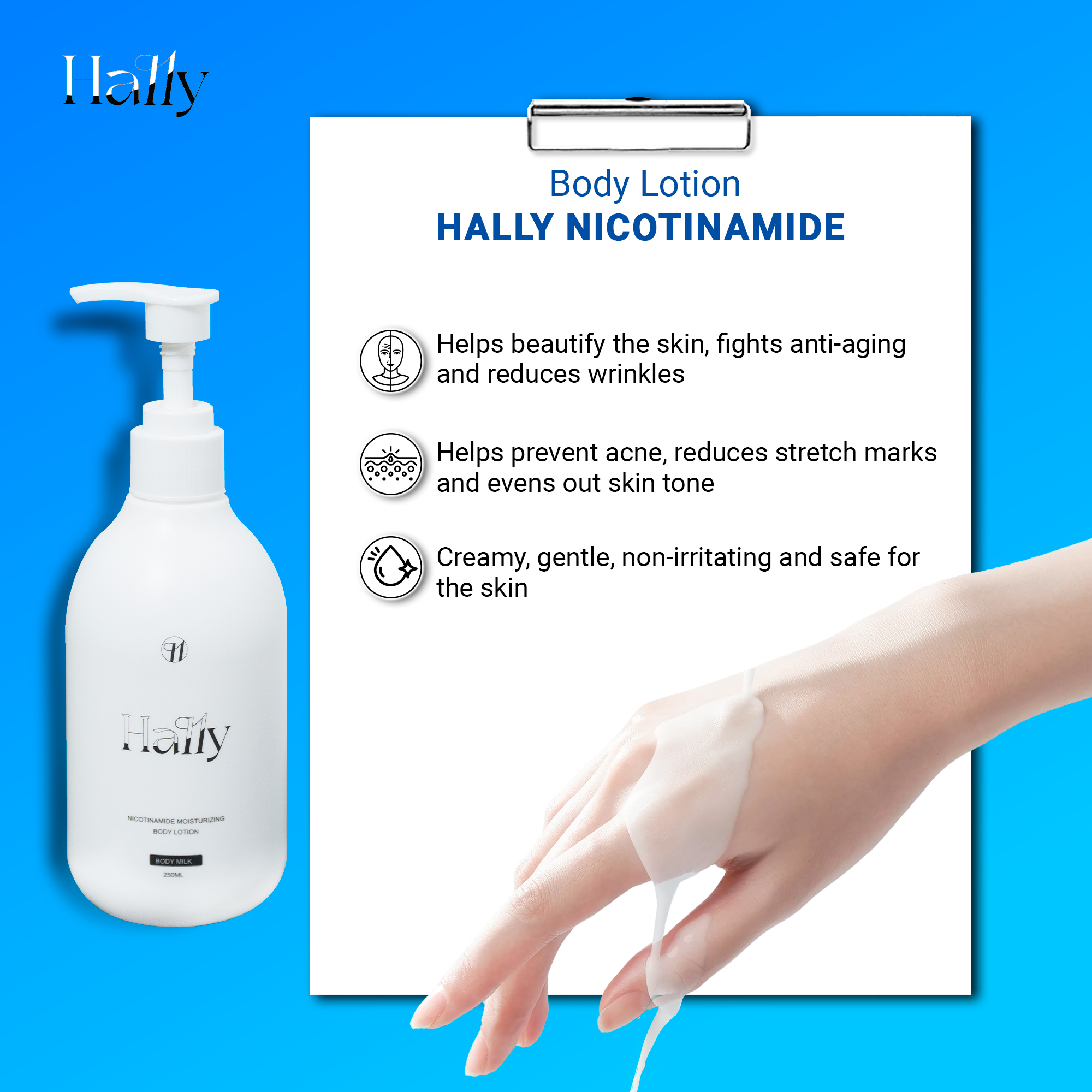 Original Hally Niacinamide Whitening Body Lotion