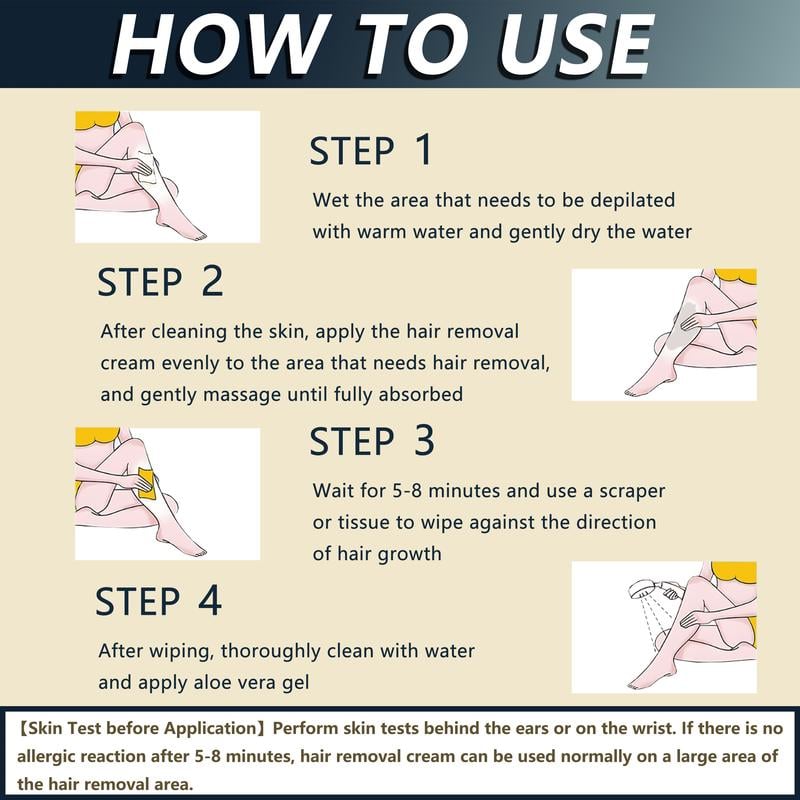 Hair Removal Cream – Skin-friendly for all areas, 100g 🌿✨