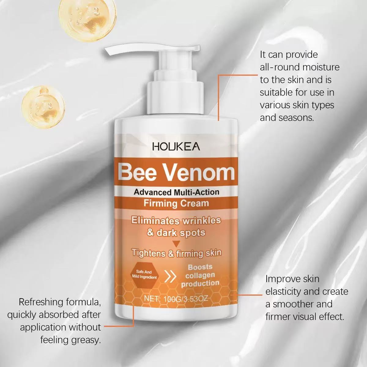 🔥 Bee Venom facial cream gently moisturizes and cares for soft skin