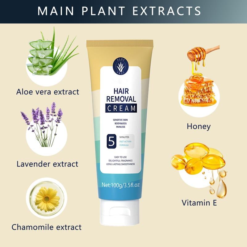 Hair Removal Cream – Skin-friendly for all areas, 100g 🌿✨
