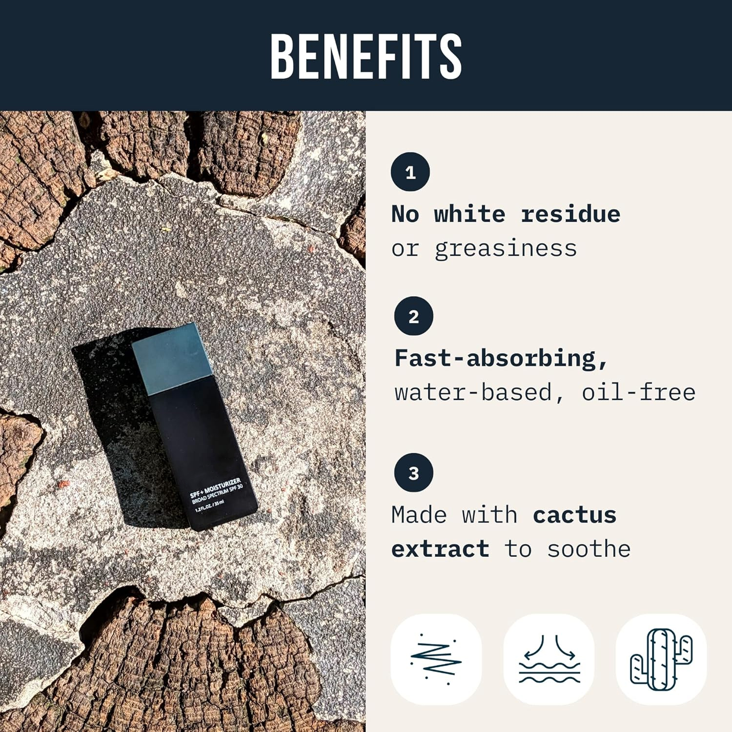 Men's SPF 30 Korean Sunscreen for Face, Facial Moisturizer With Sunblock, Anti-Aging Face Sunscreen, SPF Facial Moisturizer, Men's Skin Care Lotion with Cactus Extract