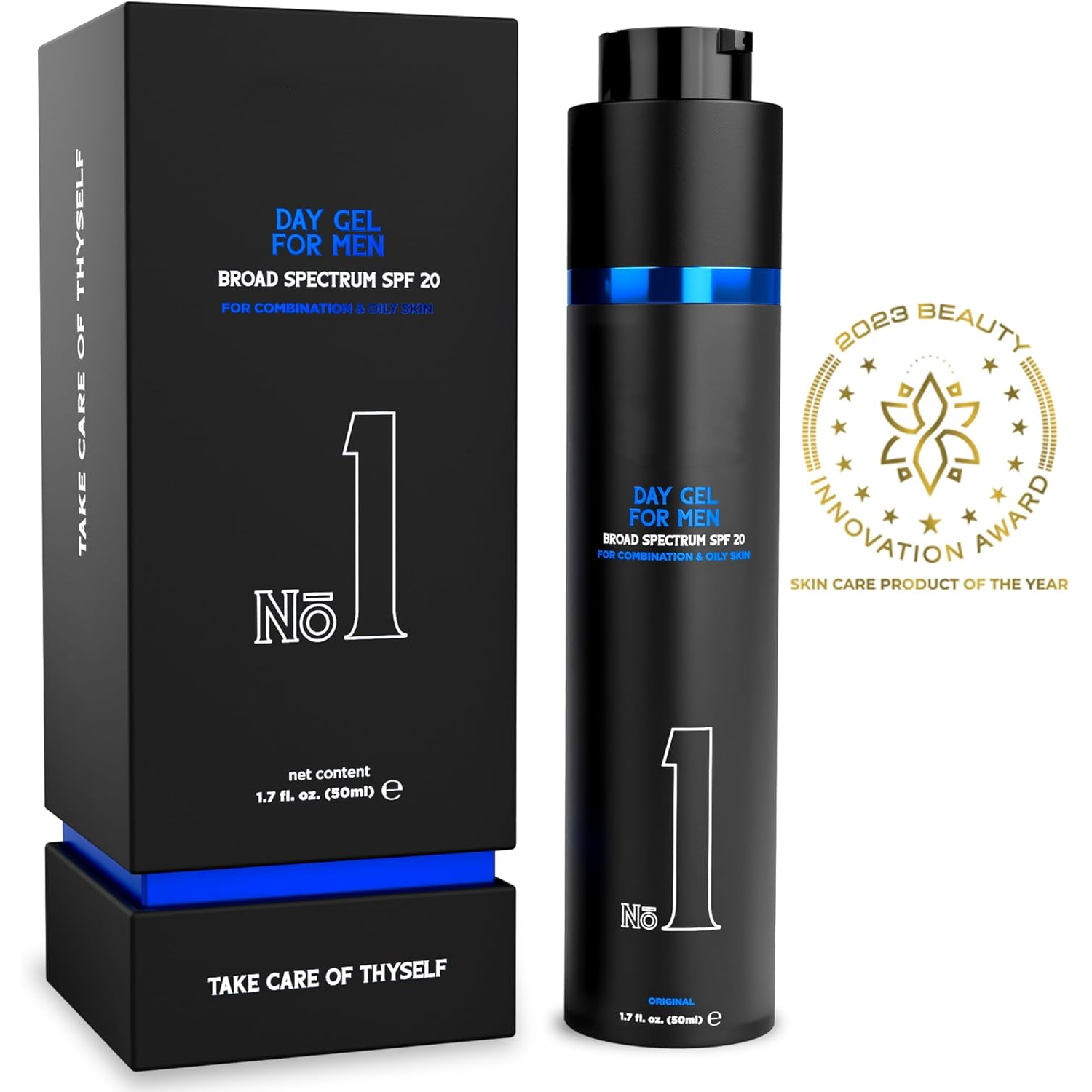 No.1 Day Gel Moisturizer for Face, SPF 20, Sunscreen & Moisturizer for Men