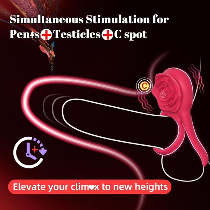 🌹Rose Lock Semen Ring Massager⭕