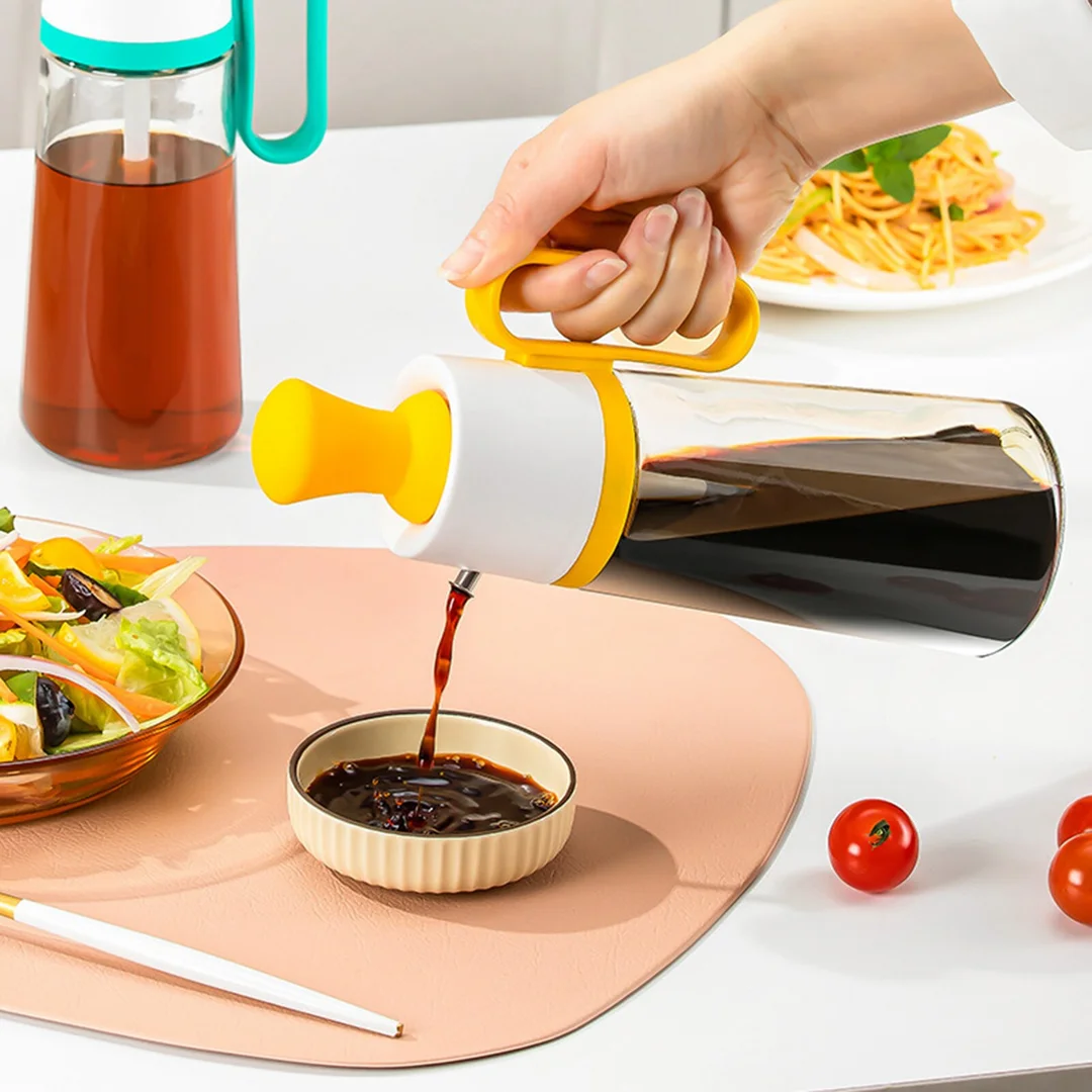 2 in 1 Glass Oil Dispenser Brush Bottle