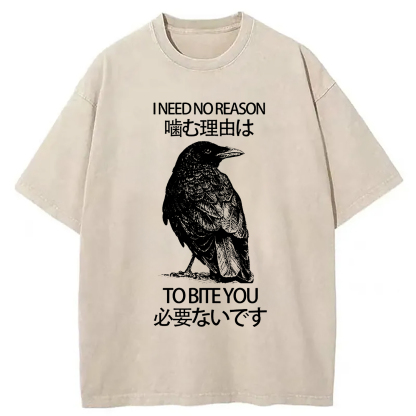 Tokyo-Assassin Crow Pecking People Washed T-Shirt-Tokyo-Assassin