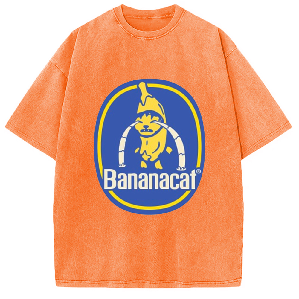Tokyo-Assassin Sad Banana Cat Meme Washed T-Shirt-Tokyo-Assassin