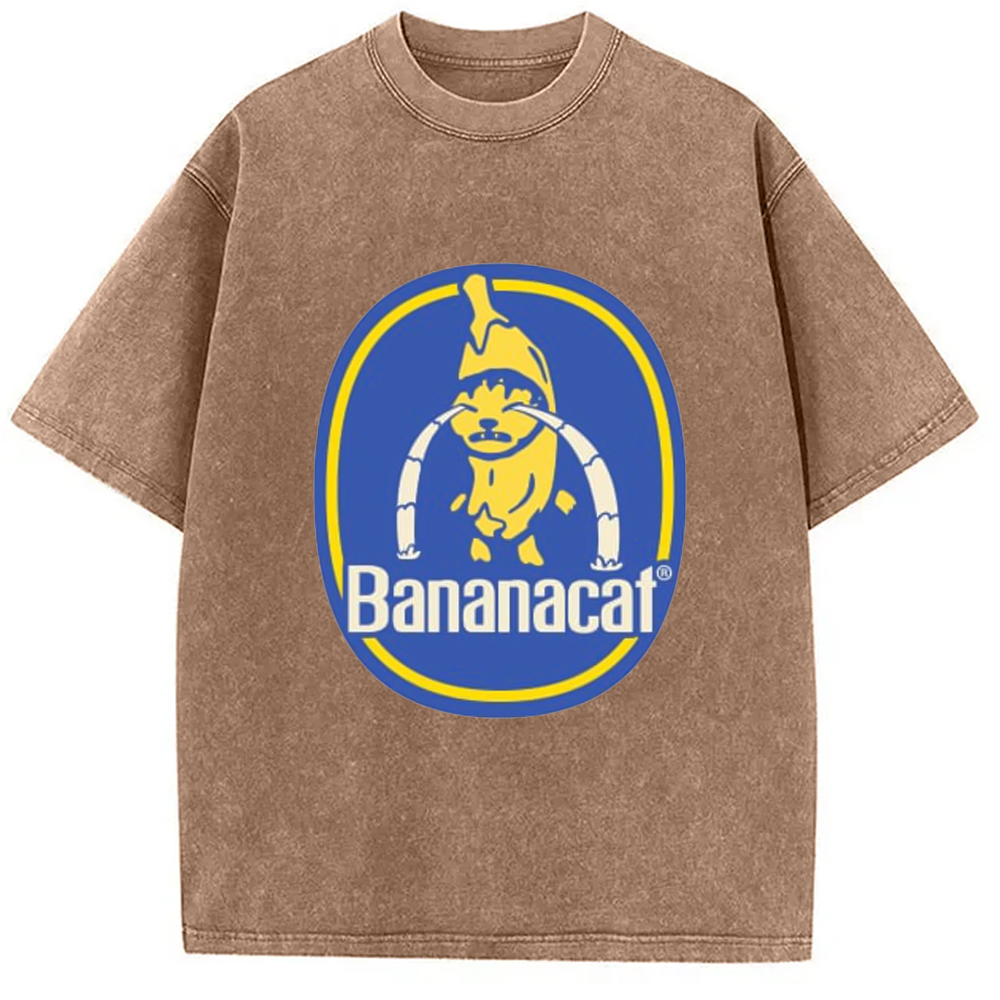 Tokyo-Assassin Sad Banana Cat Meme Washed T-Shirt-Tokyo-Assassin