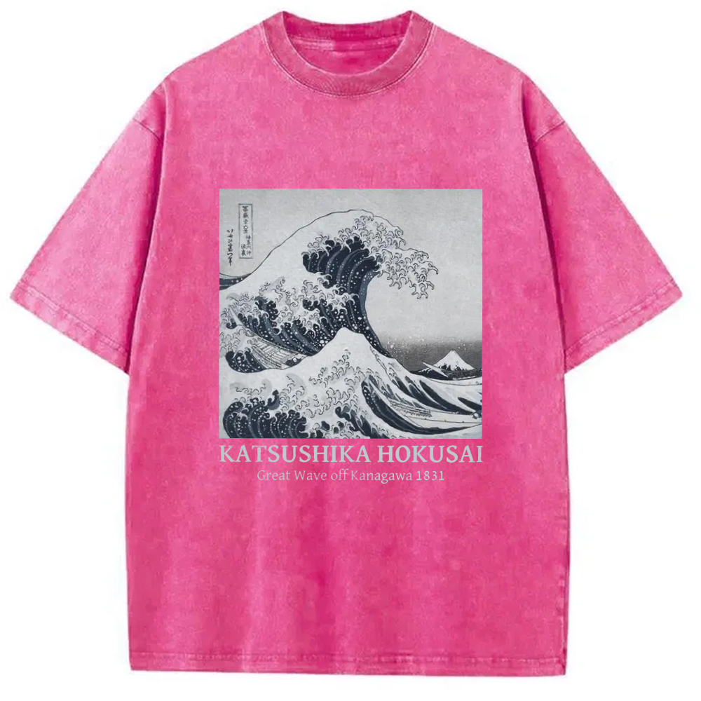 Tokyo-Assassin Japanese Great Wave Washed T-Shirt-Tokyo-Assassin