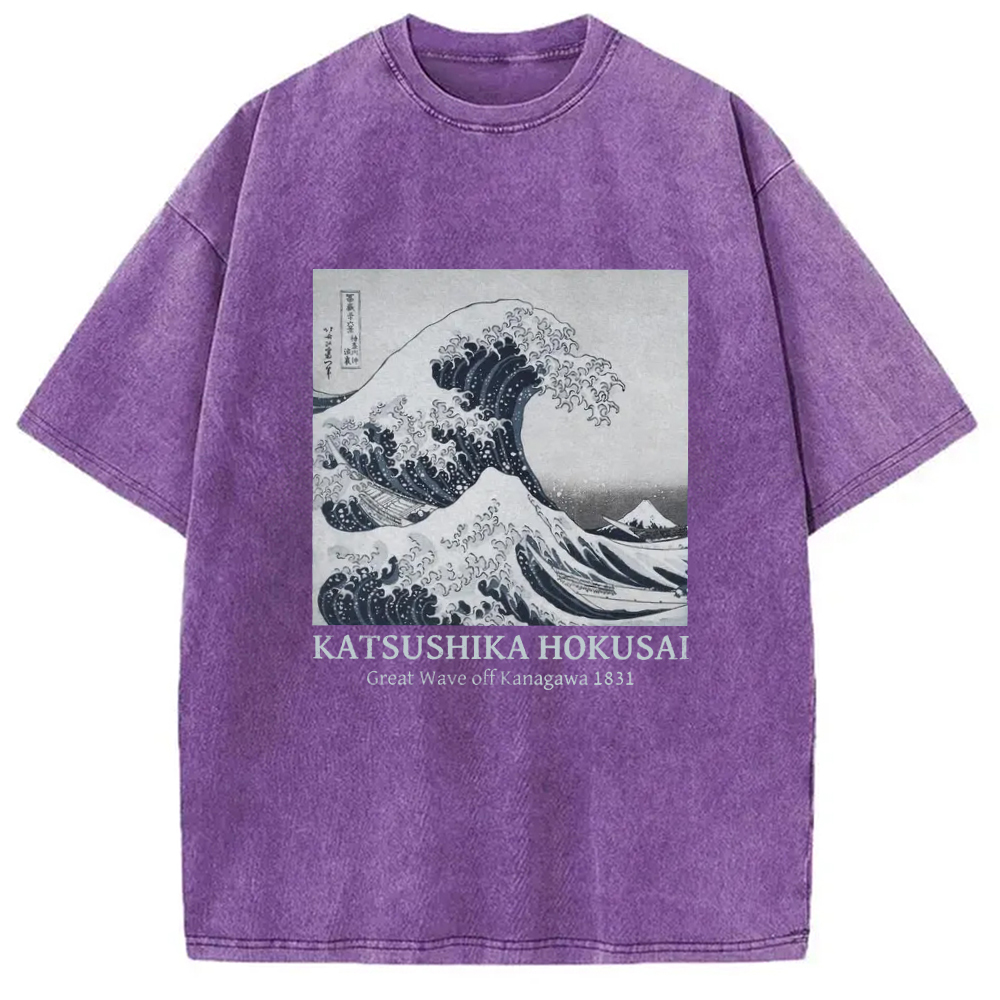 Tokyo-Assassin Japanese Great Wave Washed T-Shirt-Tokyo-Assassin