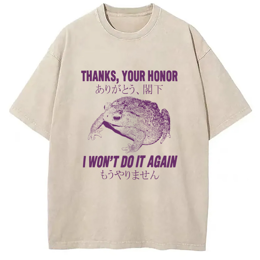 Tokyo-Assassin I Won't Do It Again Frog Washed T-Shirt-Tokyo Assassin