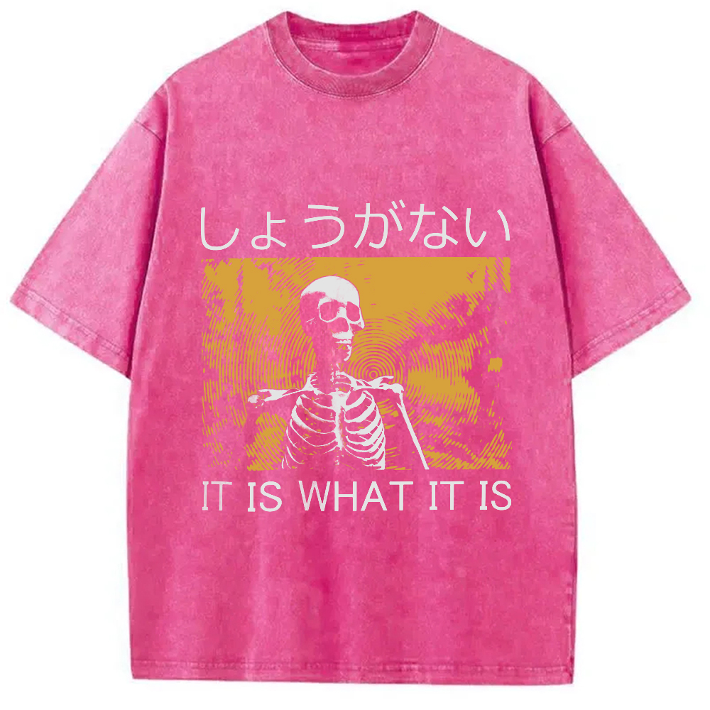 Tokyo-Assassin It is what it is Skeleton Washed T-Shirt-Tokyo-Assassin