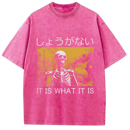 Tokyo-Assassin It is what it is Skeleton Washed T-Shirt-Tokyo-Assassin