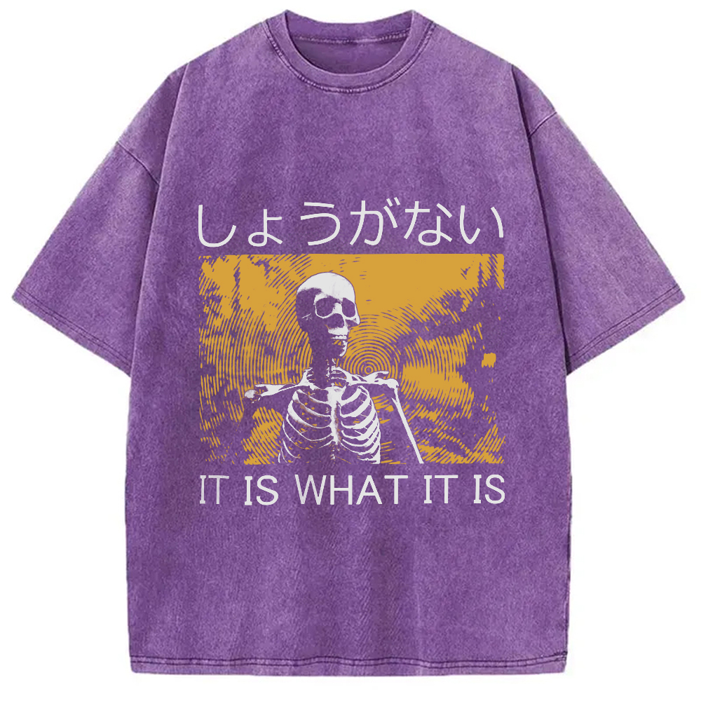 Tokyo-Assassin It is what it is Skeleton Washed T-Shirt-Tokyo-Assassin