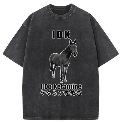 Tokyo-Assassin IDK I Do Ketamine Washed T-Shirt-Tokyo-Assassin