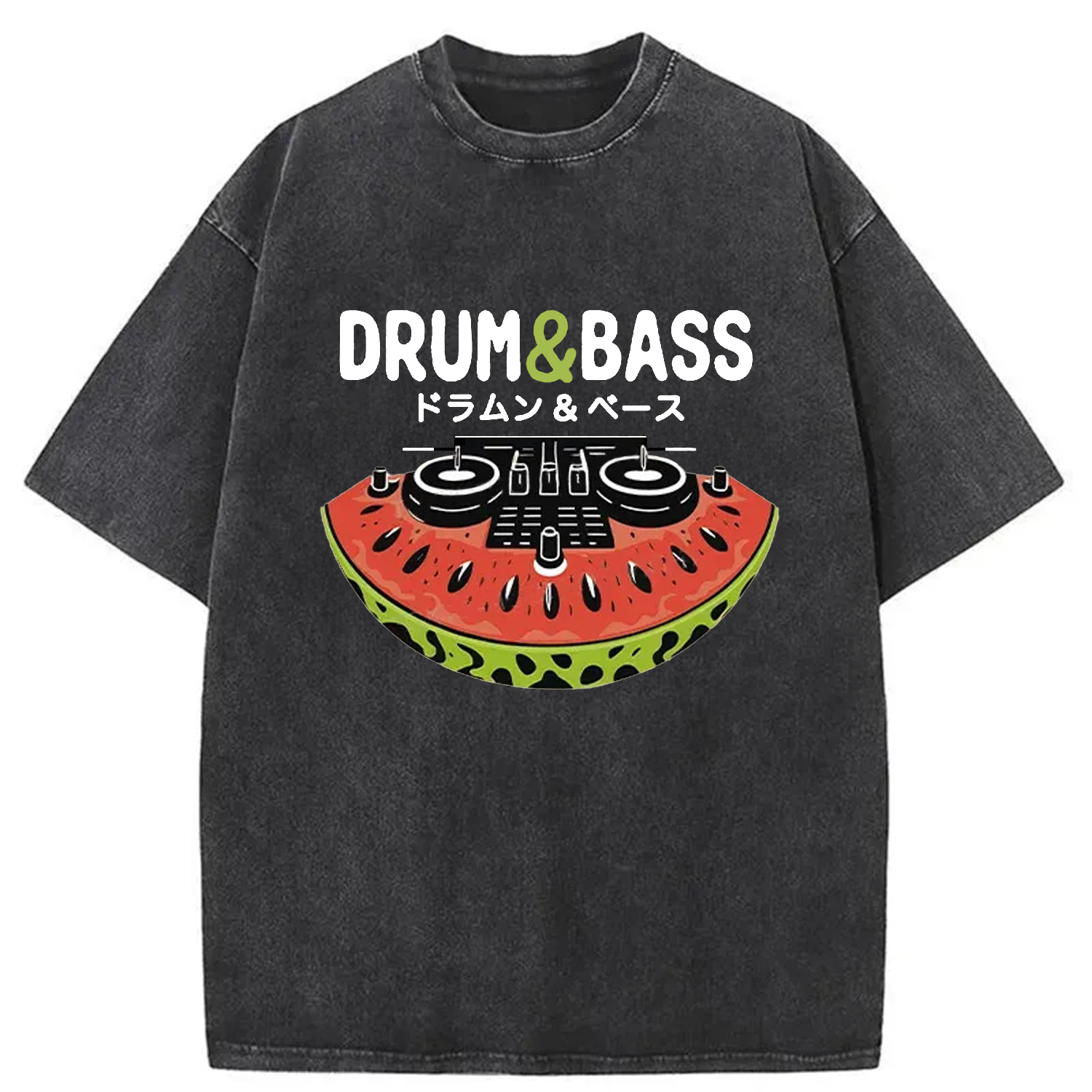 Tokyo-Assassin Watermelon Drum & Bass Washed T-Shirt-Tokyo-Assassin