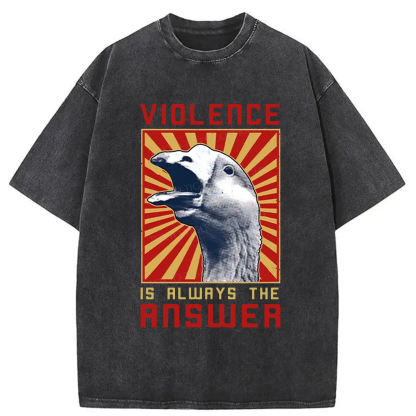 Tokyo-Assassin Violence Is Always The Answer Washed T-Shirt-Tokyo-Assassin