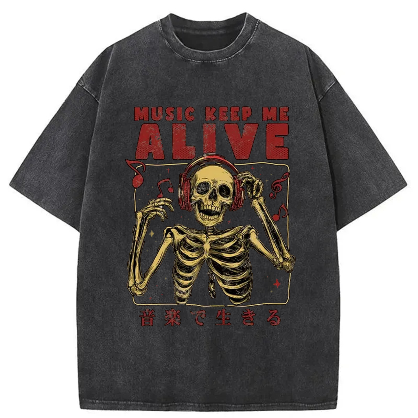 Tokyo-Assassin Music Keep Me Alive Washed T-Shirt-Tokyo-Assassin