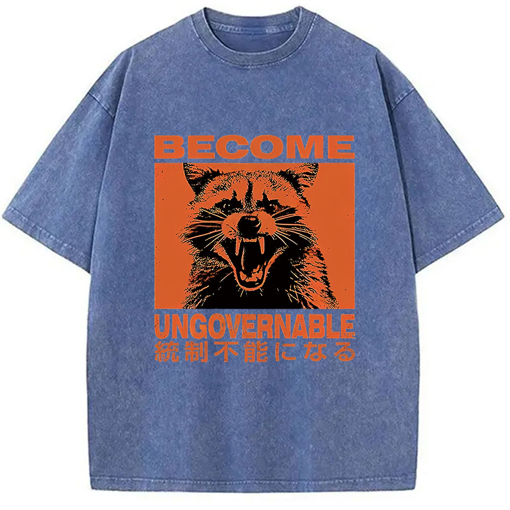Tokyo-Assassin Ungovernable Raccoon Washed T-Shirt-Tokyo Assassin