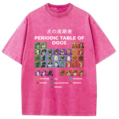 Tokyo-Assassin Periodic Table Of Dogs Washed T-Shirt-Tokyo-Assassin