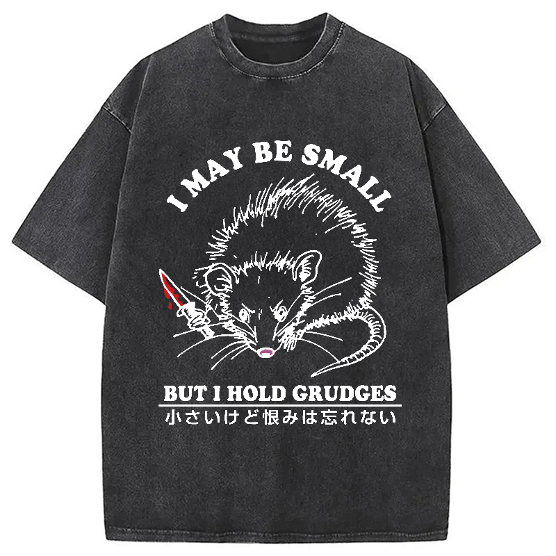 Tokyo-Assassin Mouse Holds A Grudge Funny Washed T-Shirt-Tokyo-Assassin