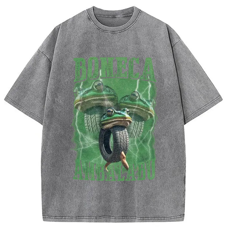 Tokyo-Assassin Boneca Ambalabu Meme Washed T-Shirt-Tokyo-Assassin