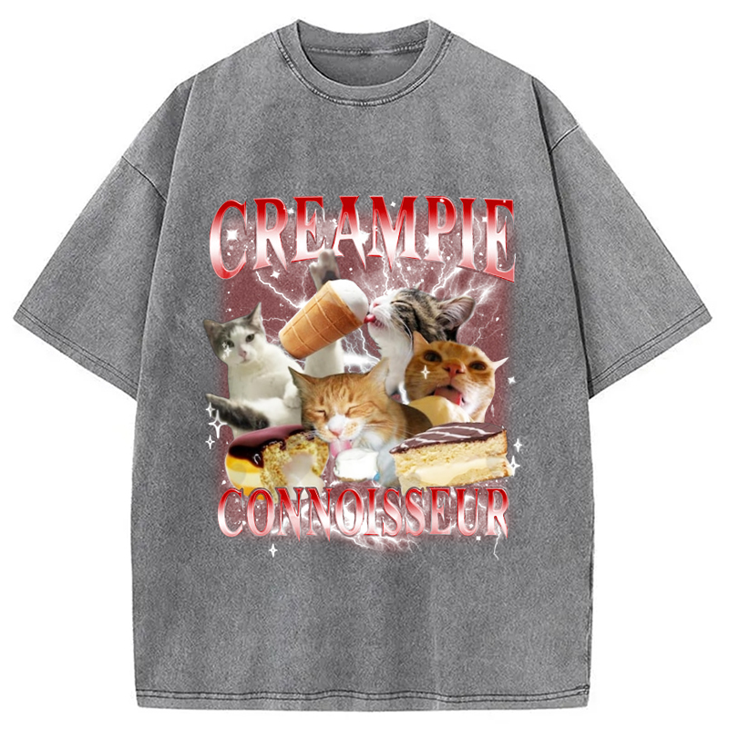 Tokyo-Assassin Funny Creampie Connoisseur Meme Washed T-Shirt-Tokyo-Assassin