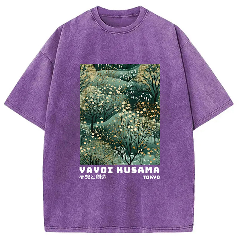 Tokyo-Assassin Yayoi Kusama Abstract Japanese Washed T-Shirt-Tokyo Assassin