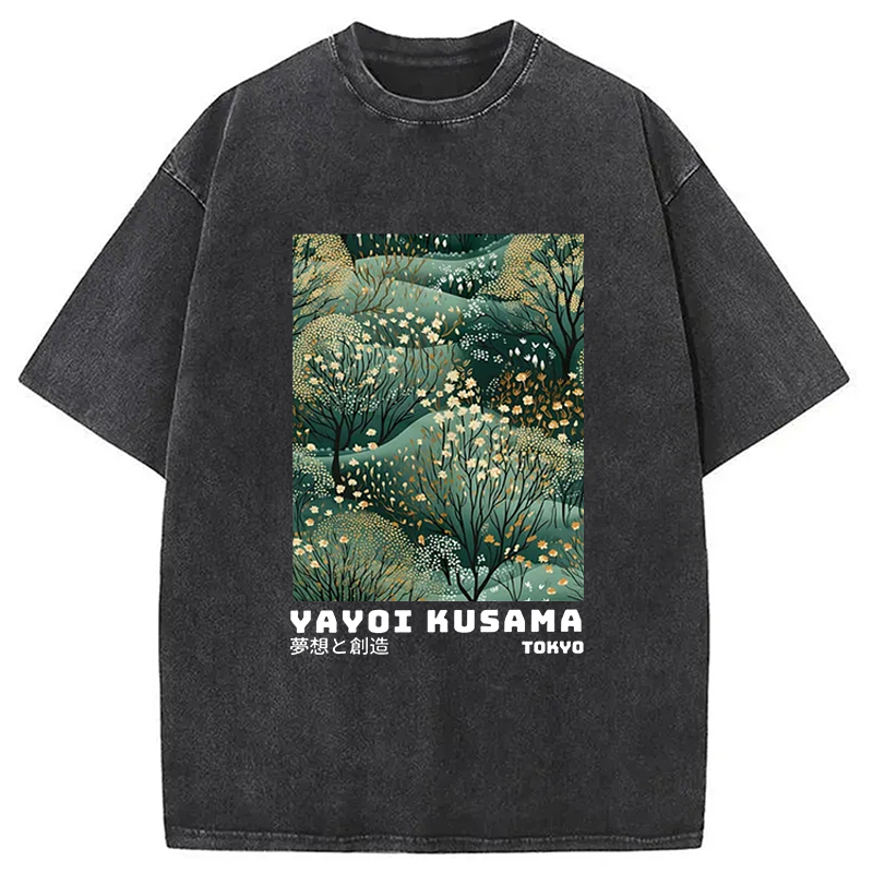 Tokyo-Assassin Yayoi Kusama Abstract Japanese Washed T-Shirt-Tokyo Assassin