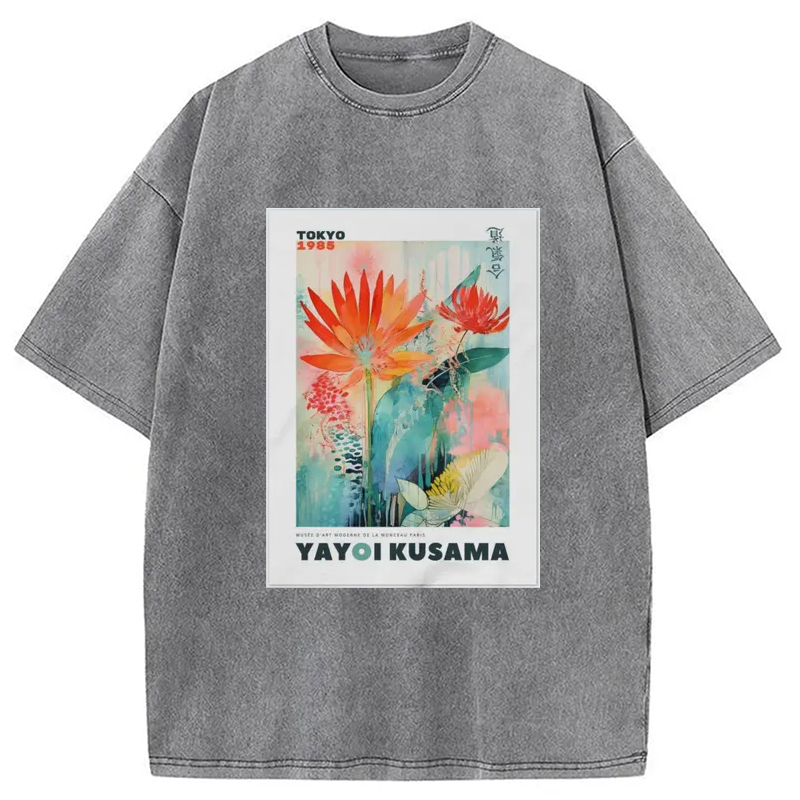 Tokyo-Assassin YAYOI KUSAMA Adult Staple Washed T-Shirt-Tokyo-Assassin