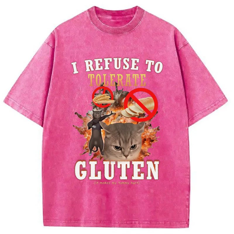 Tokyo-Assassin I Refuse to Tolerate Gluten Washed T-Shirt-Tokyo-Assassin