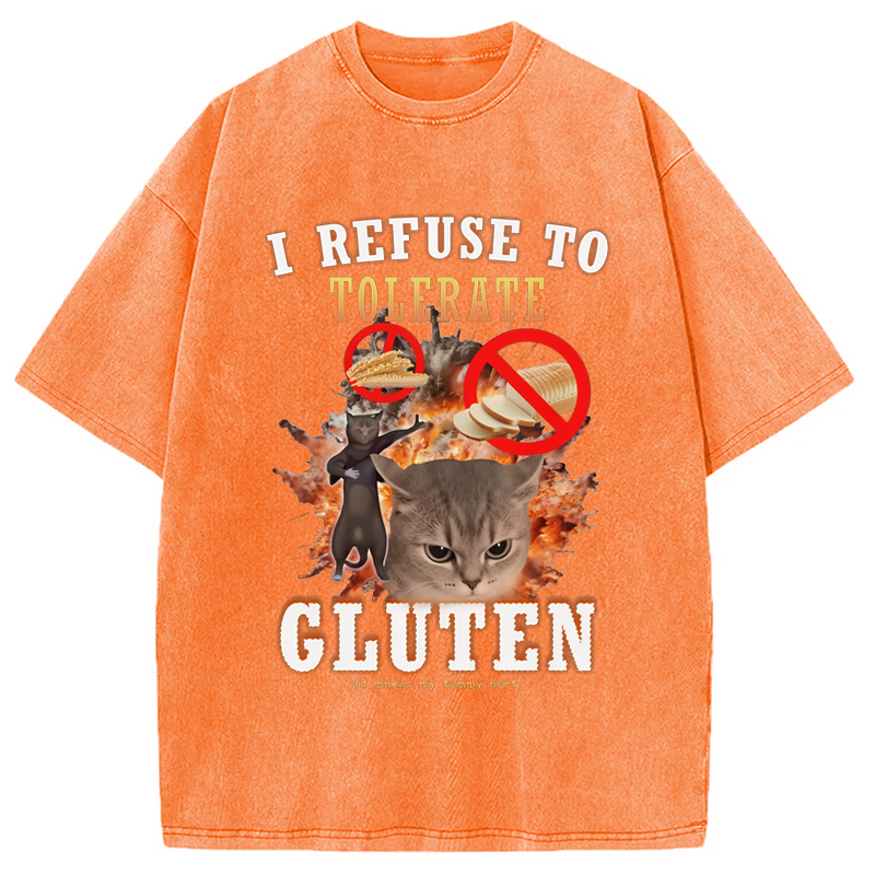 Tokyo-Assassin I Refuse to Tolerate Gluten Washed T-Shirt-Tokyo-Assassin